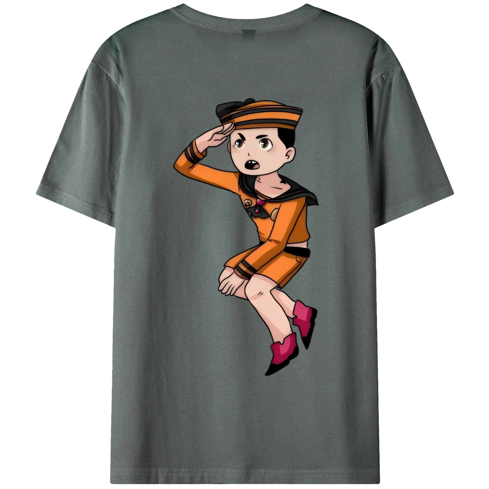 （画像用） ジョジョの奇妙な冒険 東方定助 JoJo's Bizarre Adventure Higashikata Josuke 綿100％ メンズ半袖Tシャツ（バックプリント） 通気性
